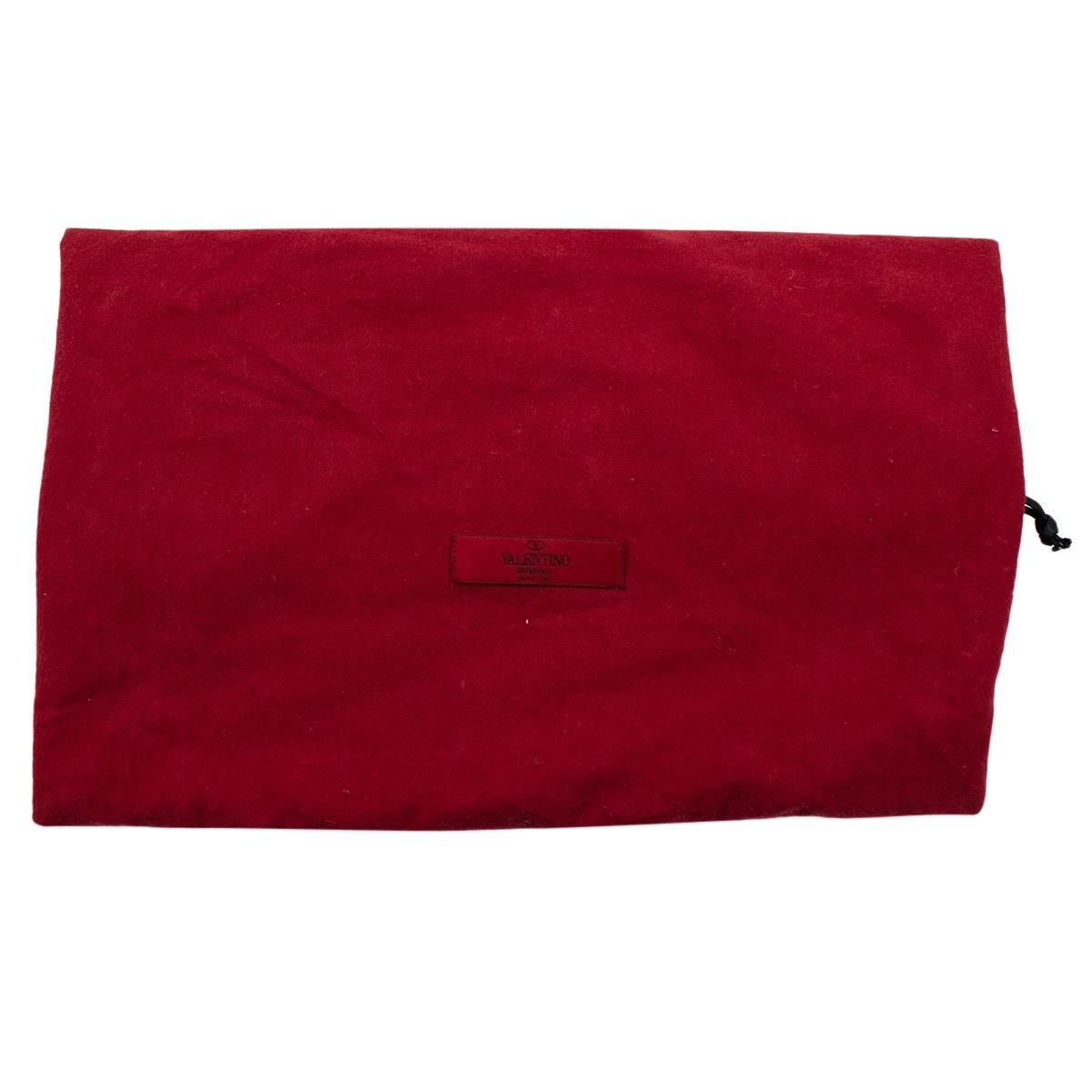 Valentino Red Leather Glam Lock Rockstud Shoulder Bag  For Sale 5
