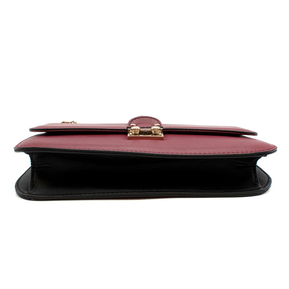 Women's or Men's Valentino Red Leather Glam Lock Rockstud Shoulder Bag  For Sale
