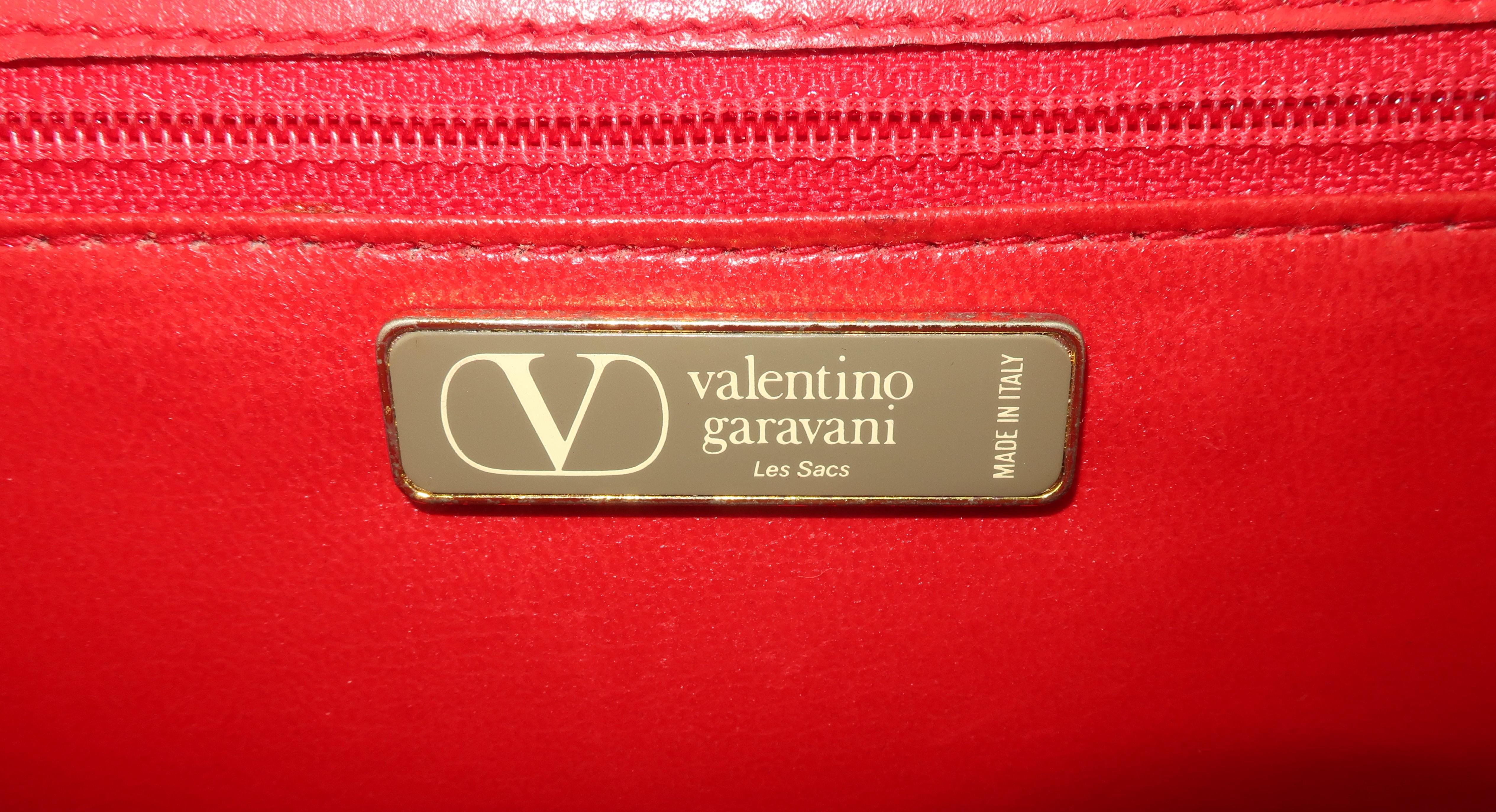 Valentino Red Leather Handbag With Spiral Hardware, 1980’s 6