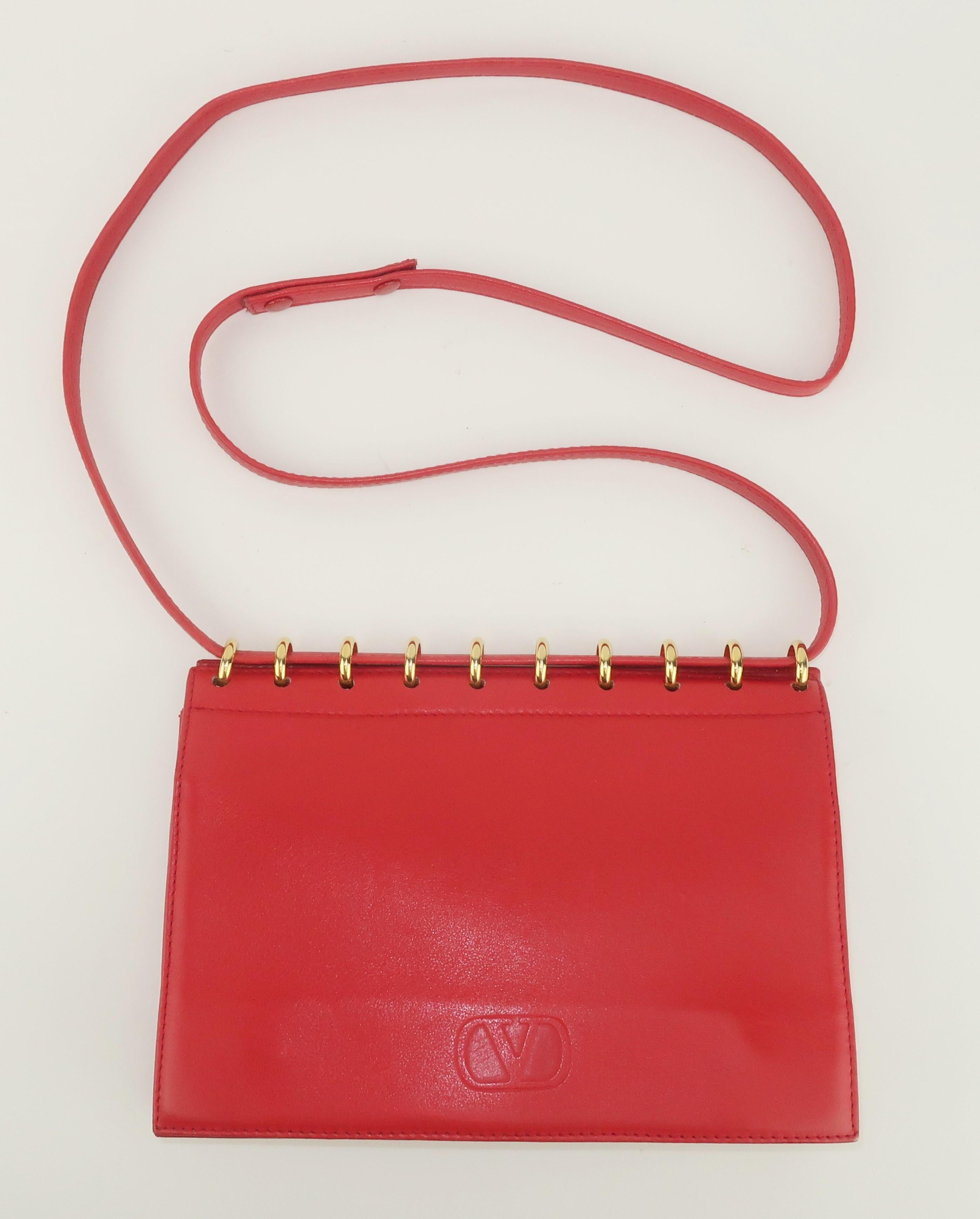 Valentino Red Leather Handbag With Spiral Hardware, 1980’s 1