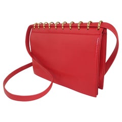Vintage Valentino Red Leather Handbag With Spiral Hardware, 1980’s