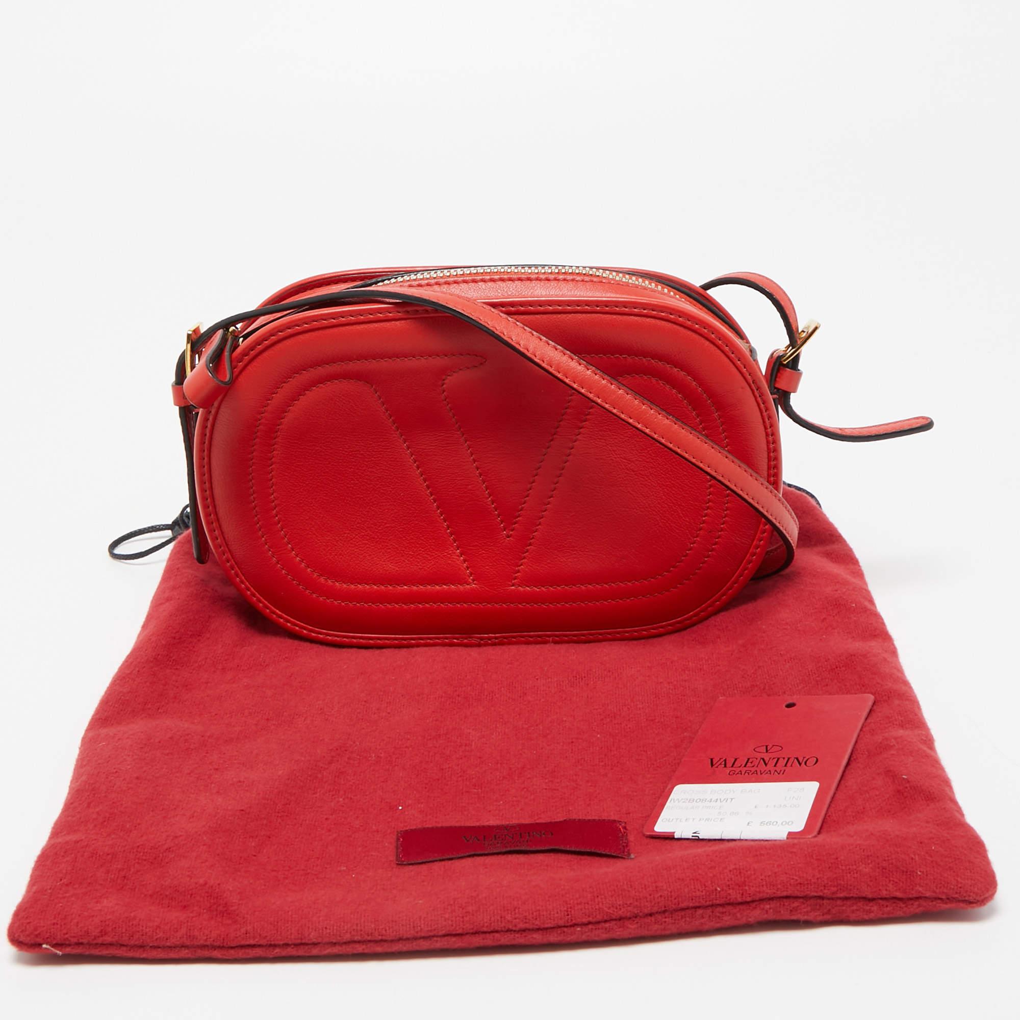 Valentino Red Leather Logo Go Crossbody Bag 3