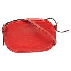 Valentino Red Leather Logo Go Crossbody Bag