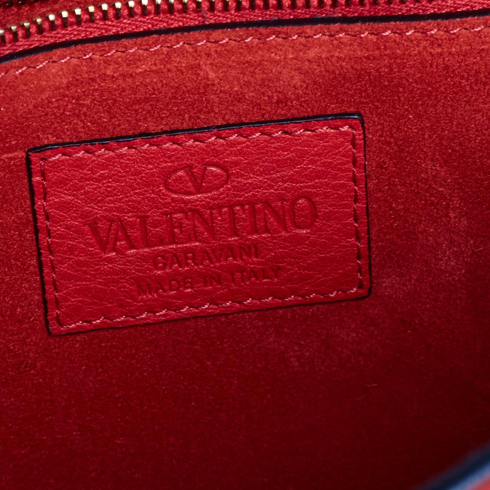 Valentino Red Leather Medium Rockstud Glam Lock Flap Bag 5