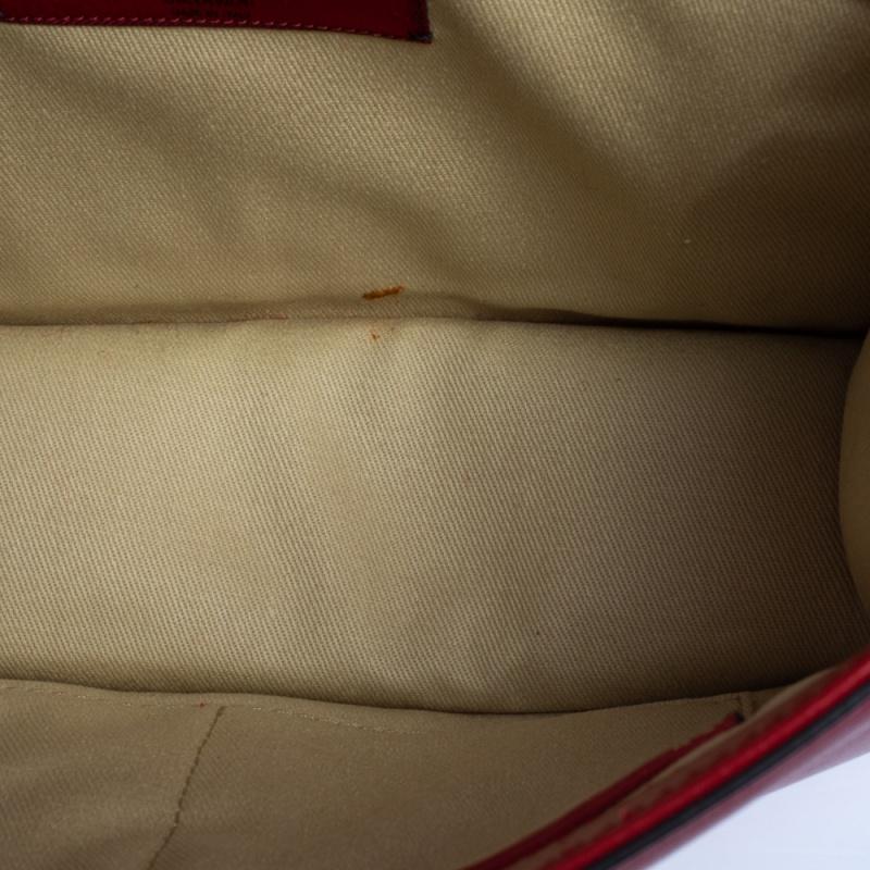Valentino Red Leather Medium Rockstud Glam Lock Flap Bag 9