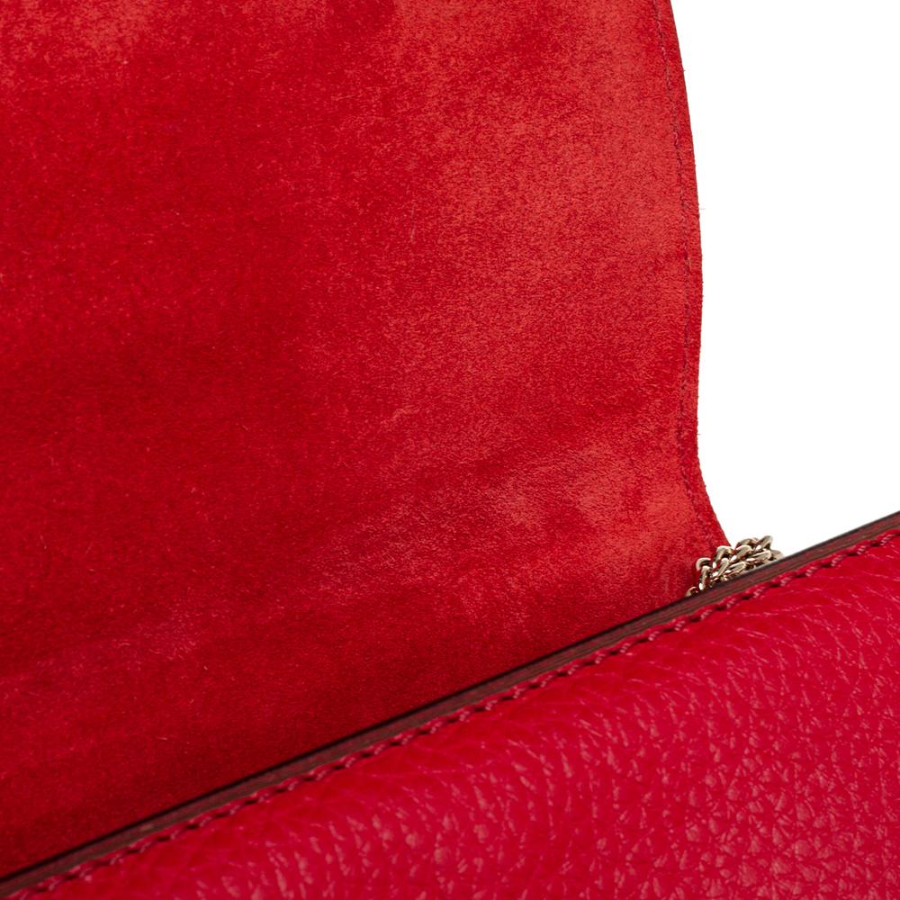 Valentino Red Leather Medium Rockstud Glam Lock Flap Bag 2