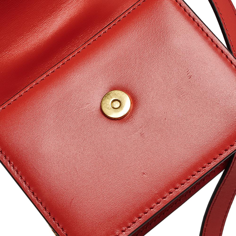 Valentino Red Leather Micro VSling Crossbody Bag 8