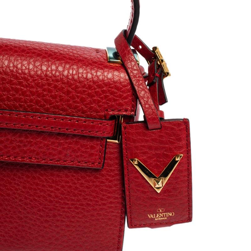 Valentino Red Leather Mini My Rockstud Top Handle Bag 4