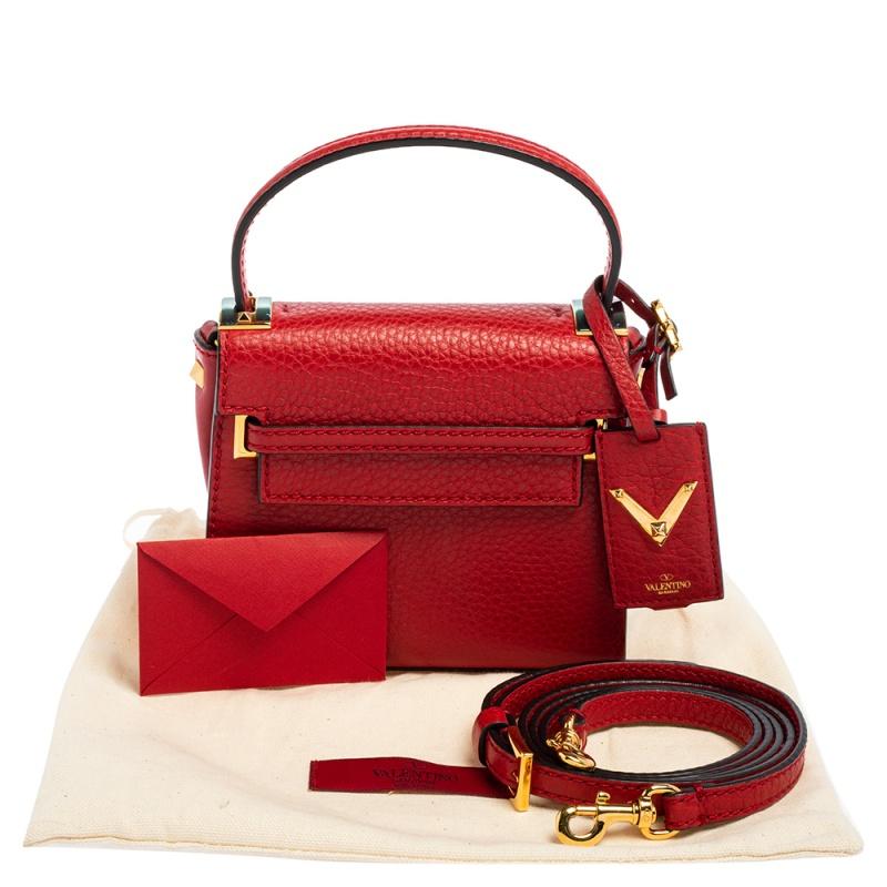 Valentino Red Leather Mini My Rockstud Top Handle Bag 7