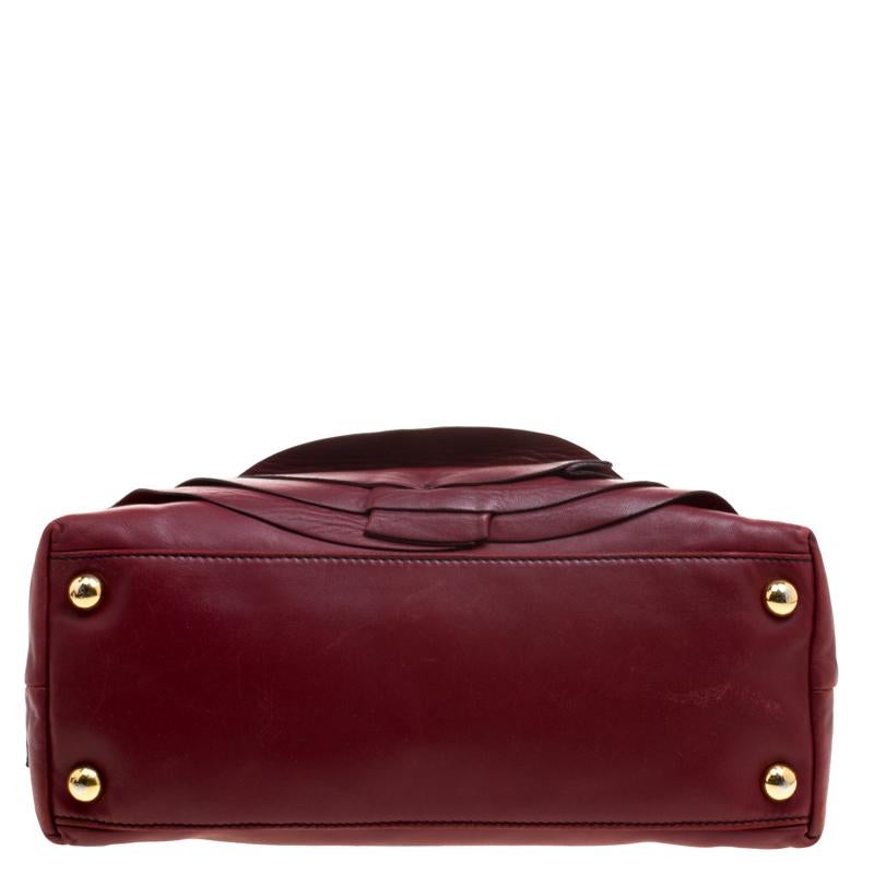 Valentino Red Leather Petale Rose Dome Satchel 1