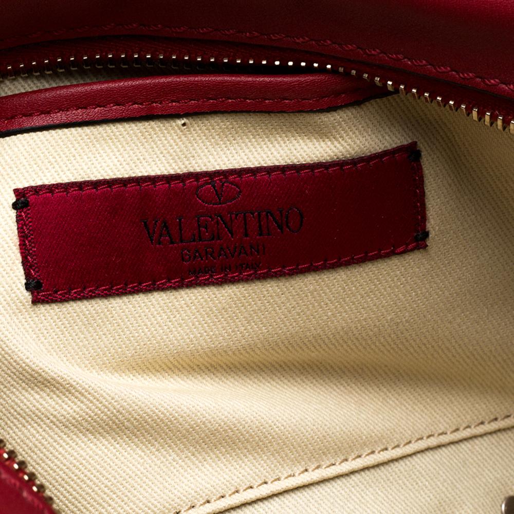 Valentino Red Leather Rockstud Camera Crossbody Bag 4