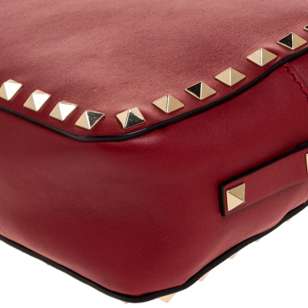 Valentino Red Leather Rockstud Camera Crossbody Bag 1