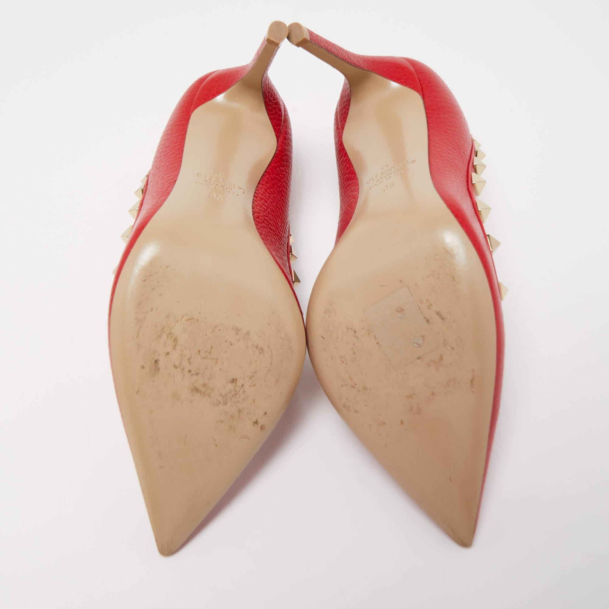 Valentino Red Leather Rockstud Pumps Size 36 1