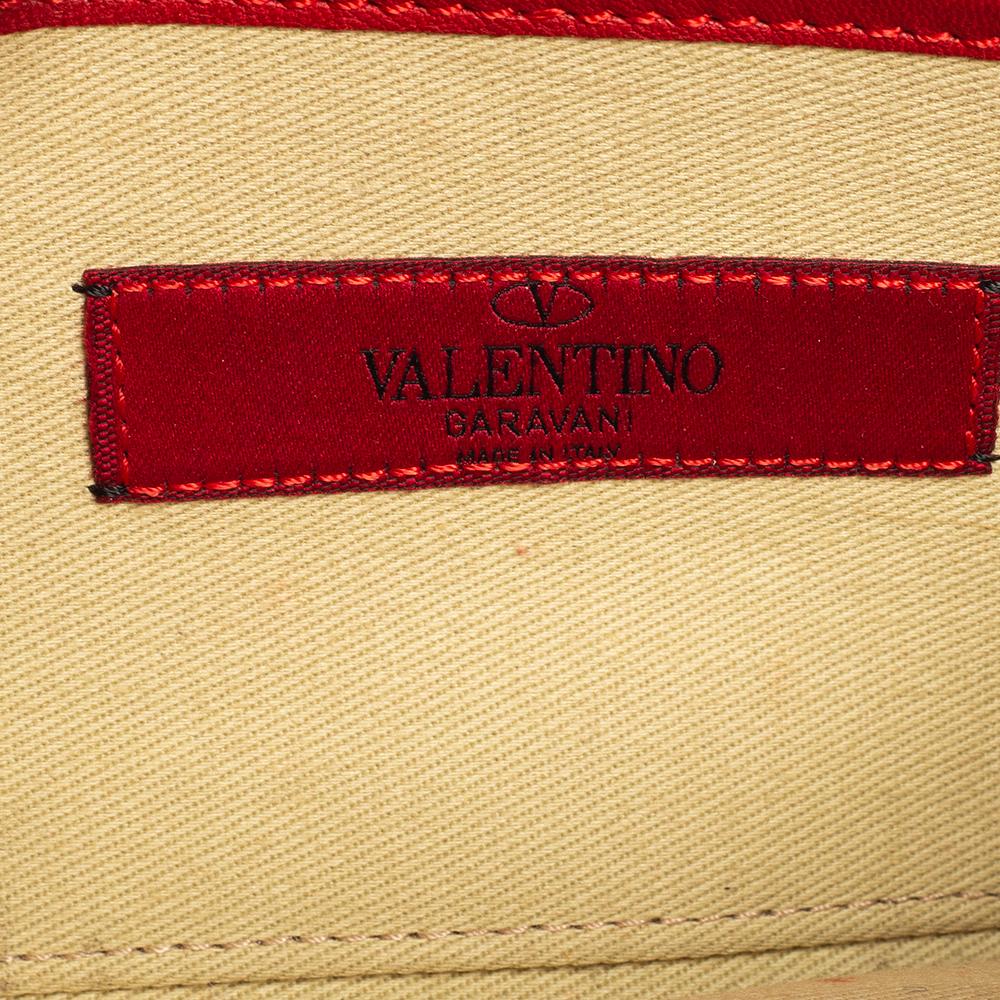 Valentino - Pochette en cuir rouge Rockstud Va Va Voom avec chaîne 7
