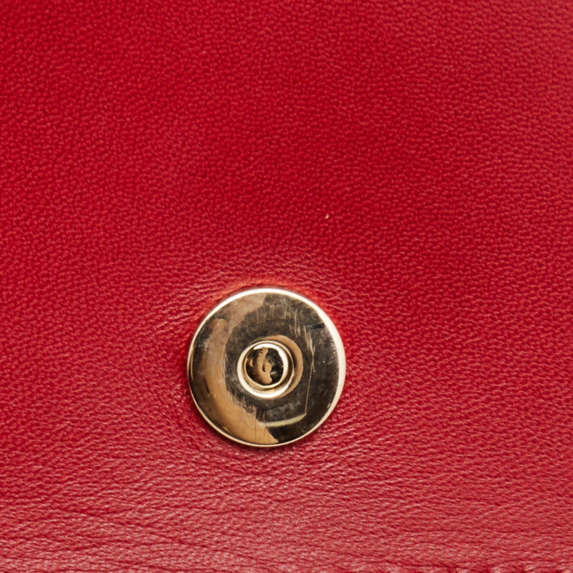 Valentino Red Leather Rockstud Wristlet Clutch 9