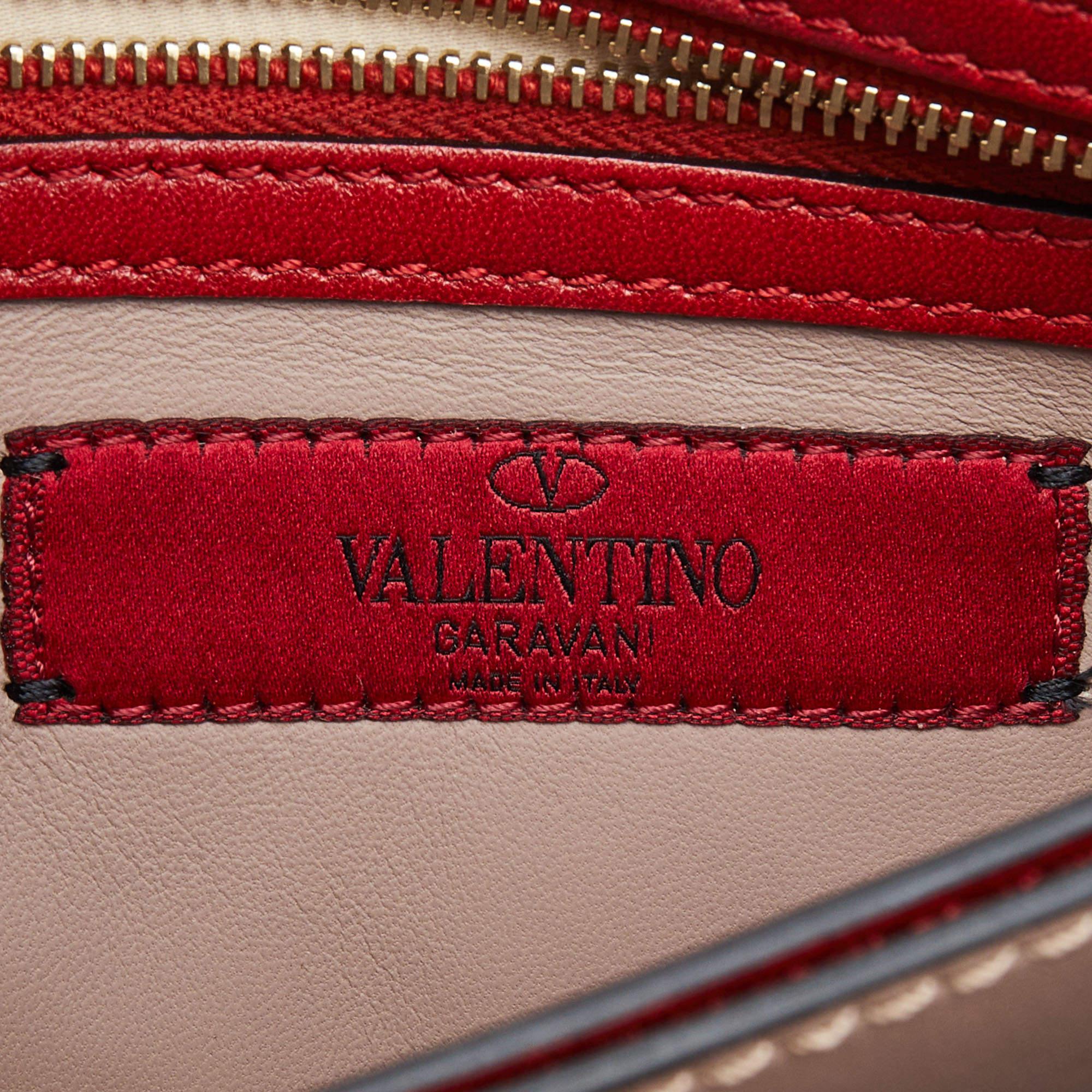Valentino Red Leather Rockstud Wristlet Clutch 5
