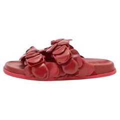 Valentino Red Leather Rose Edition Slide Size 39