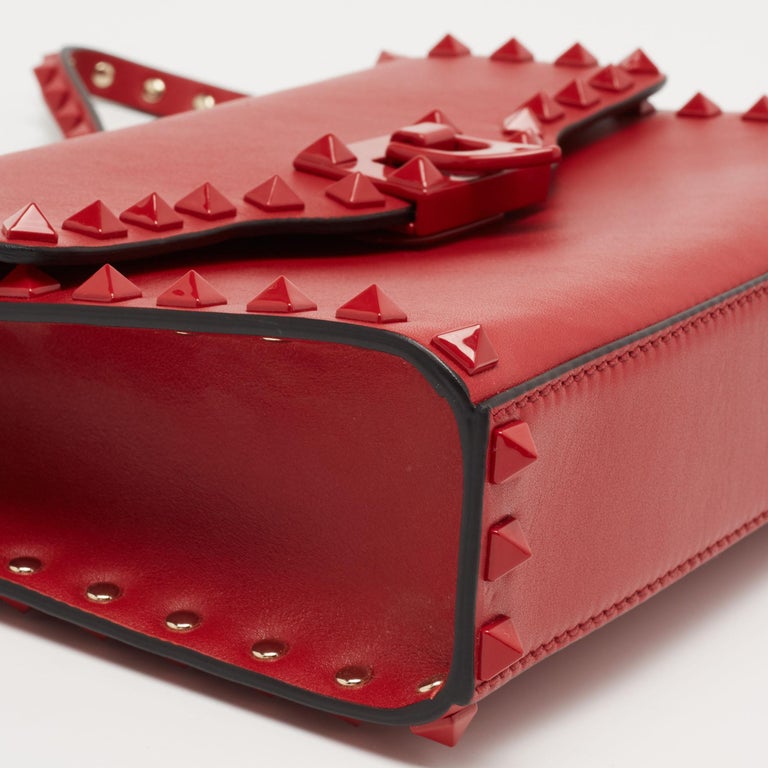 Valentino Red Leather Small Rockstud Crossbody Bag at 1stDibs