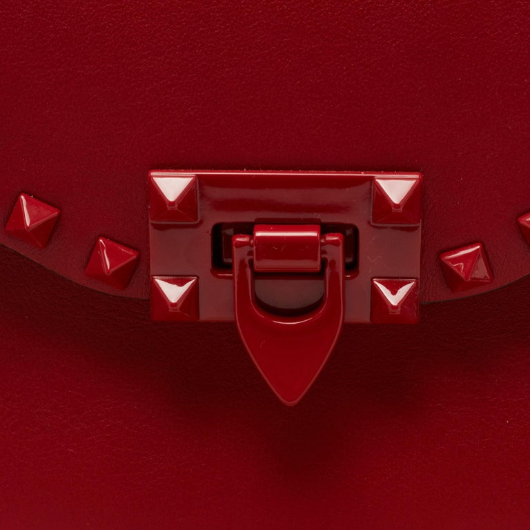 Valentino Red Leather Small Rockstud Crossbody Bag at 1stDibs