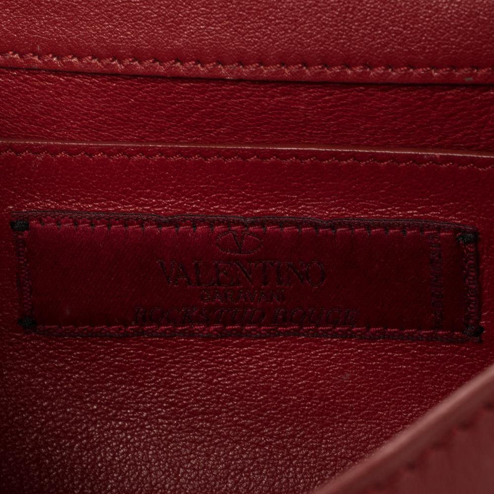 Valentino Red Leather Small Rockstud Crossbody Bag 1
