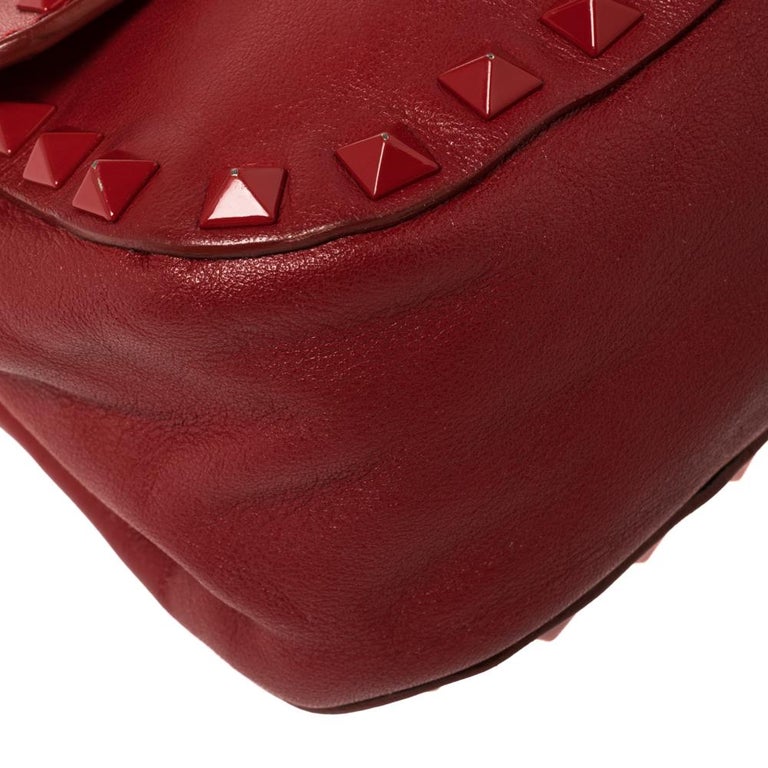 Valentino Red Leather Small Rockstud Crossbody Bag at 1stDibs