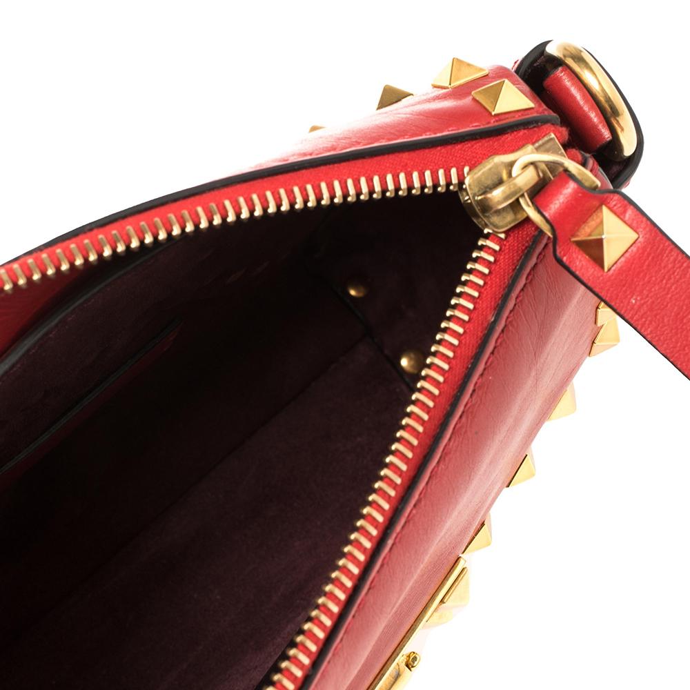 Valentino Red Leather Small Rockstud Hype Shoulder Bag 5