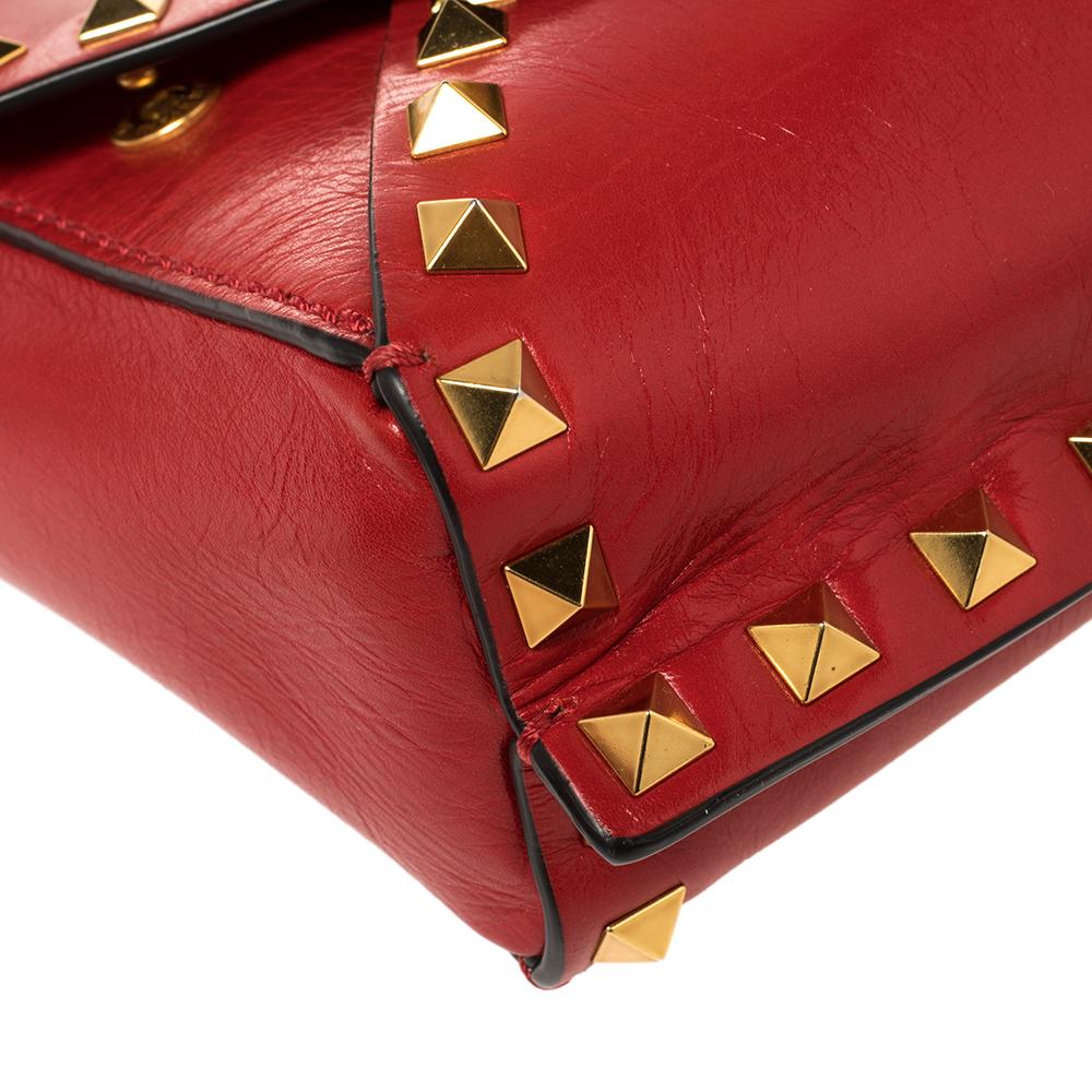 Valentino Red Leather Small Rockstud Hype Shoulder Bag 1