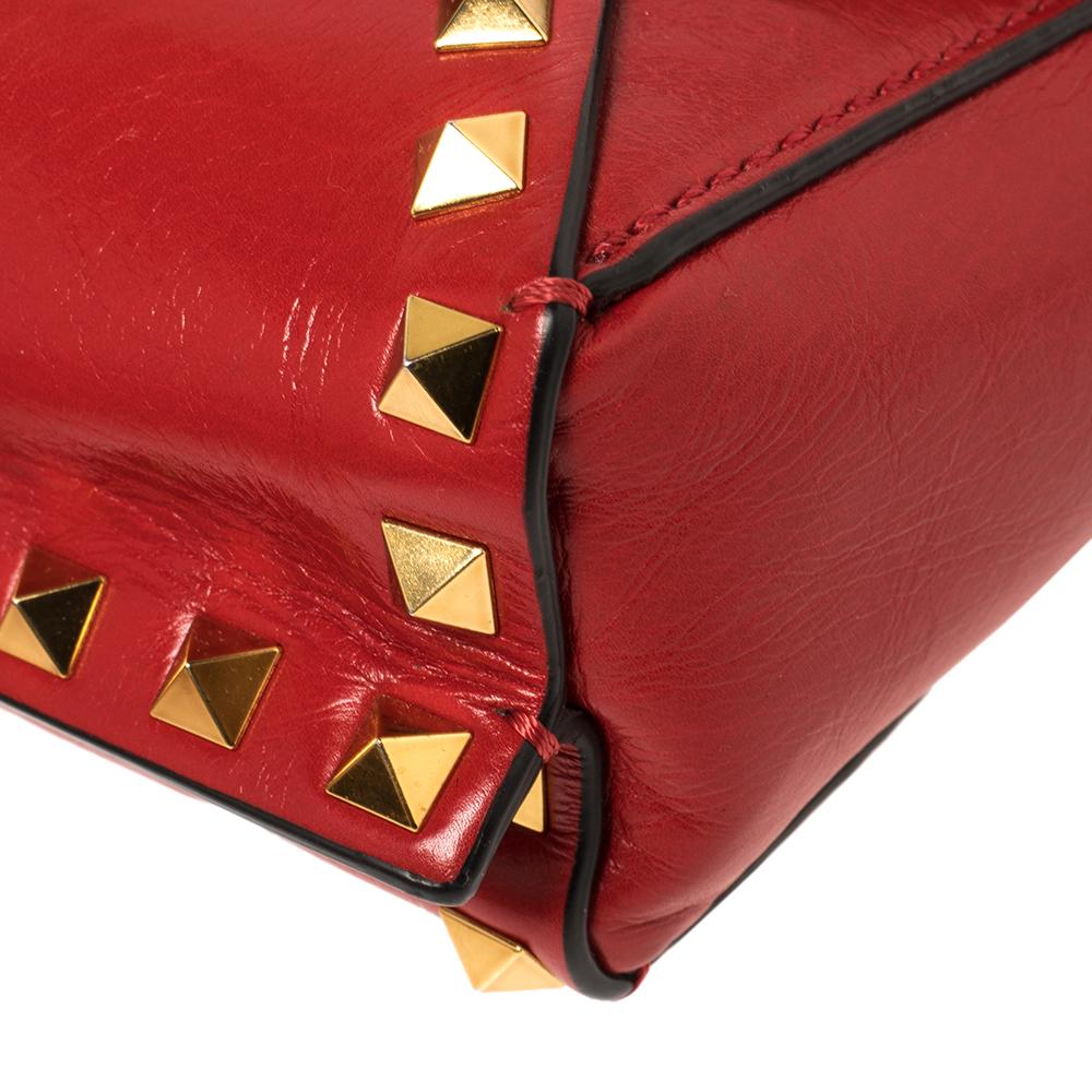 Valentino Red Leather Small Rockstud Hype Shoulder Bag 2