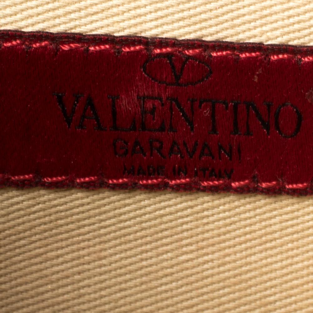 Valentino Red Leather Small Rockstud Trapeze Tote 2