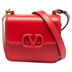 Valentino Red Leather Small VSling Shoulder Bag