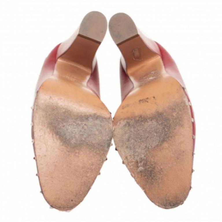 Valentino escarpins à talons bloc Soul Rockstud en cuir rouge, taille 37,5 3