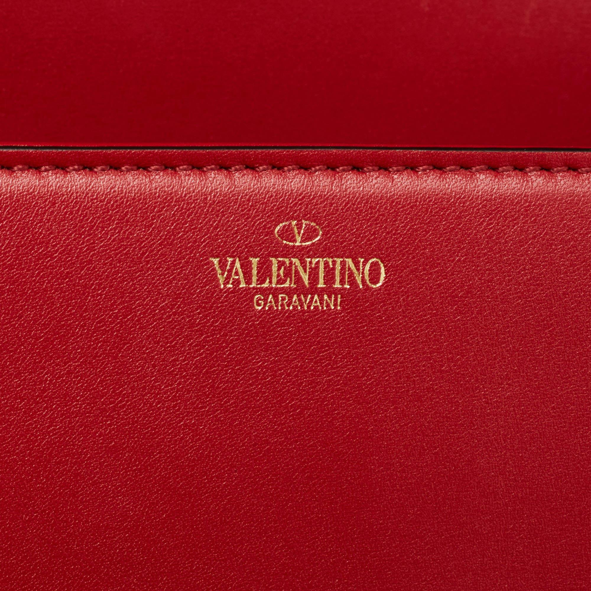 Valentino Red Leather VLogo Chain Bag 1