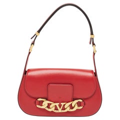 Used Valentino Red Leather VLogo Chain Bag