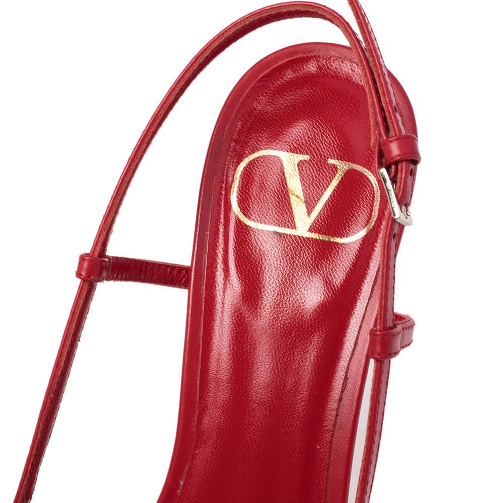 Valentino Red Leather Vlogo Slingback Sandals Size 36 3