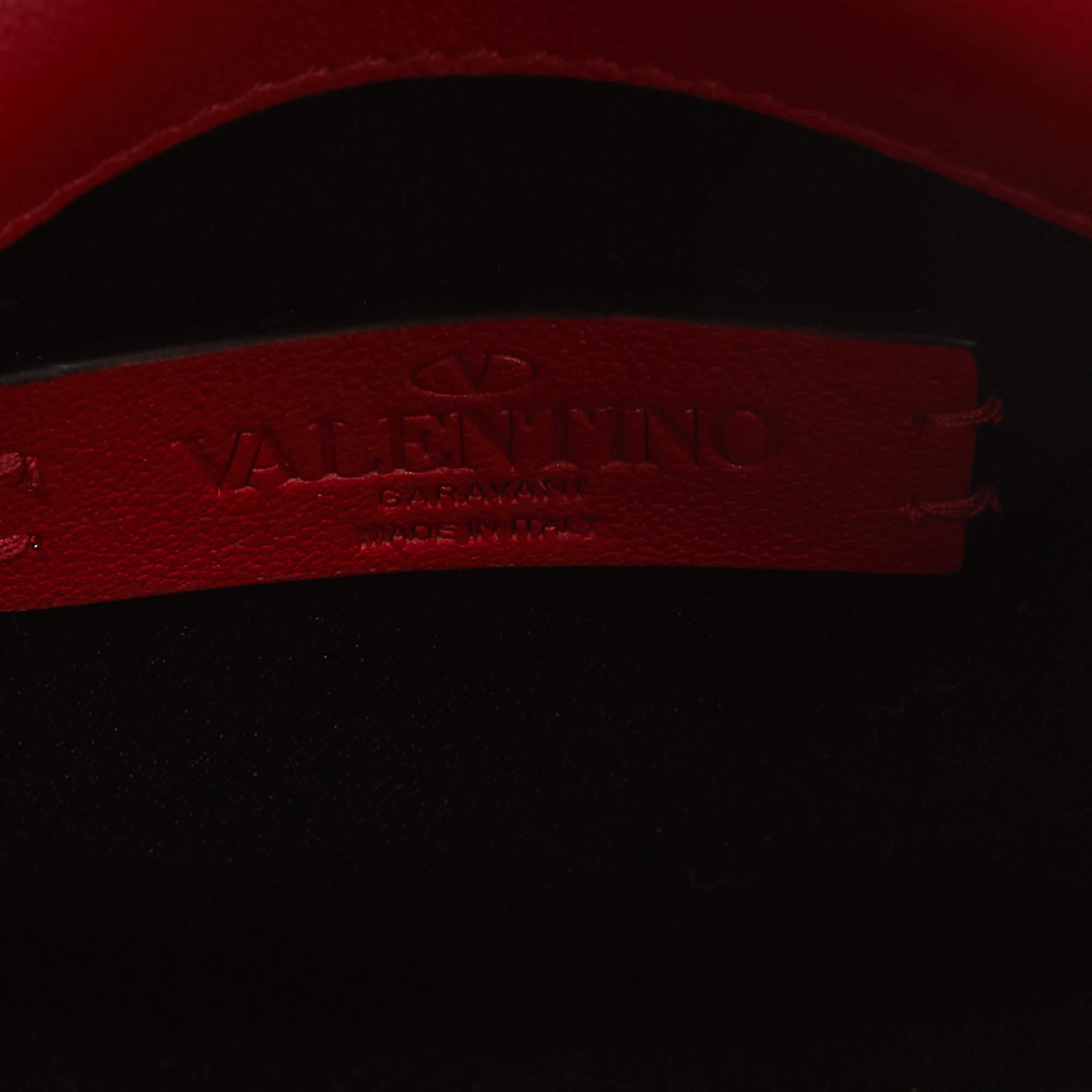 Valentino Red Leather VRing Double Wristlet Pouch 6