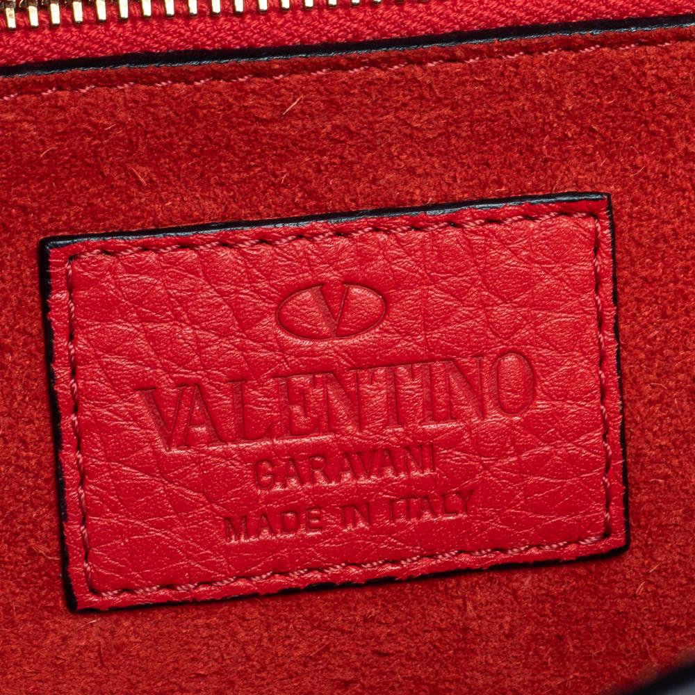 Women's Valentino Red Lipstick Leather Medium Rockstud Glam Lock Flap Bag