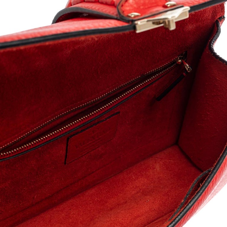 Valentino Red Lipstick Leather Medium Rockstud Glam Lock Flap Bag at 1stDibs red lipstick