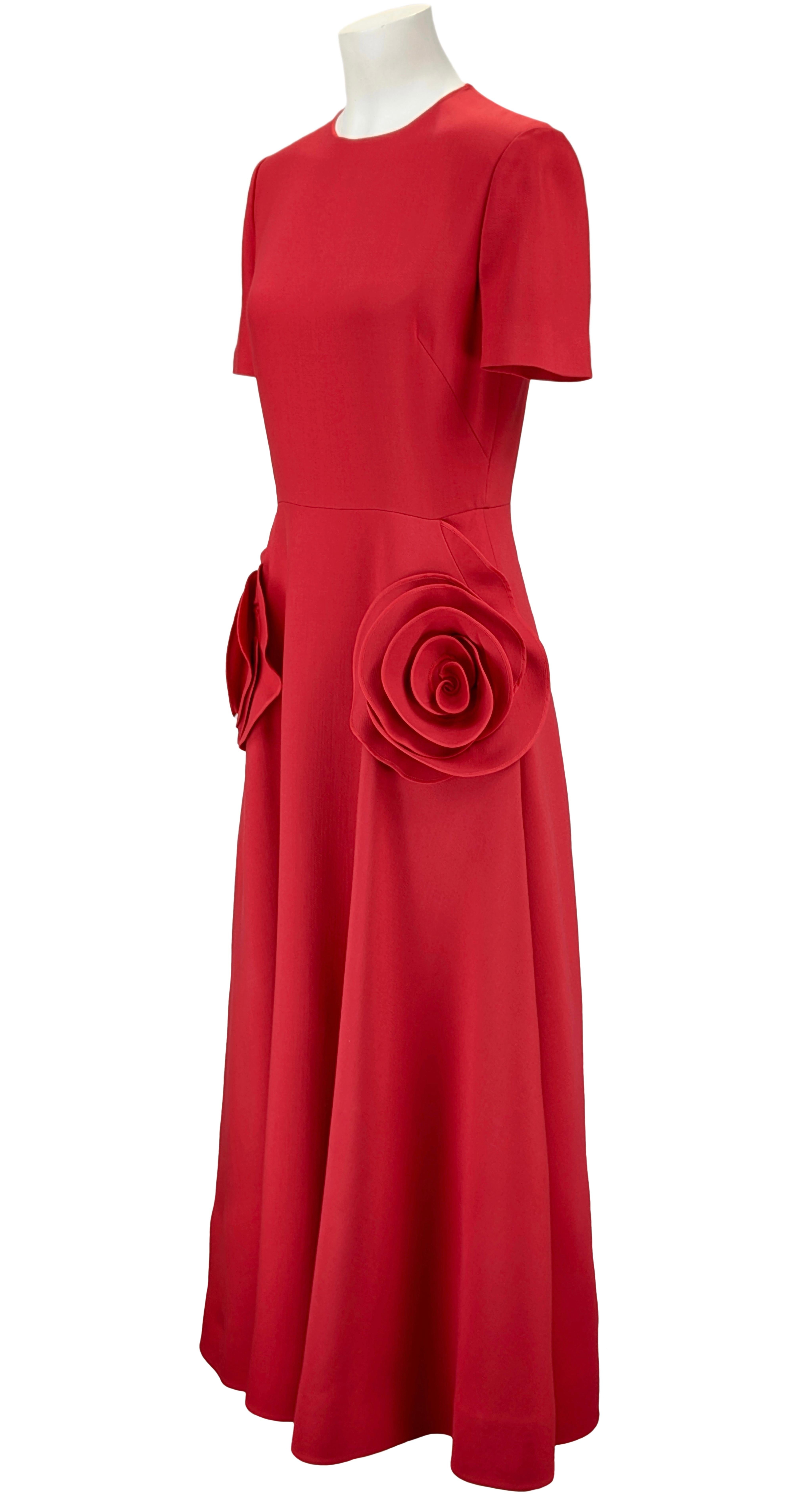 Red VALENTINO red midi dress For Sale