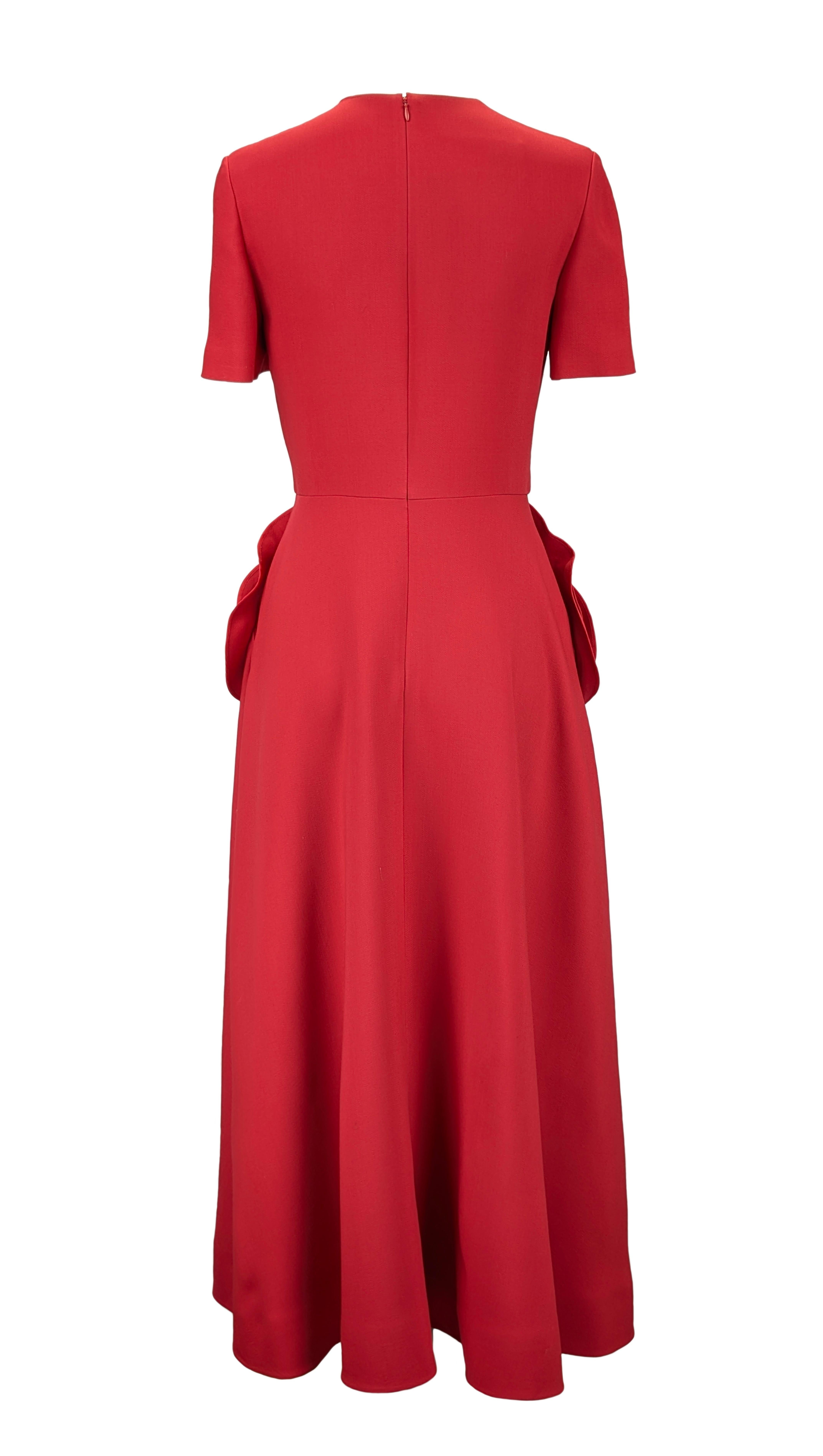 Women's VALENTINO red midi dress For Sale