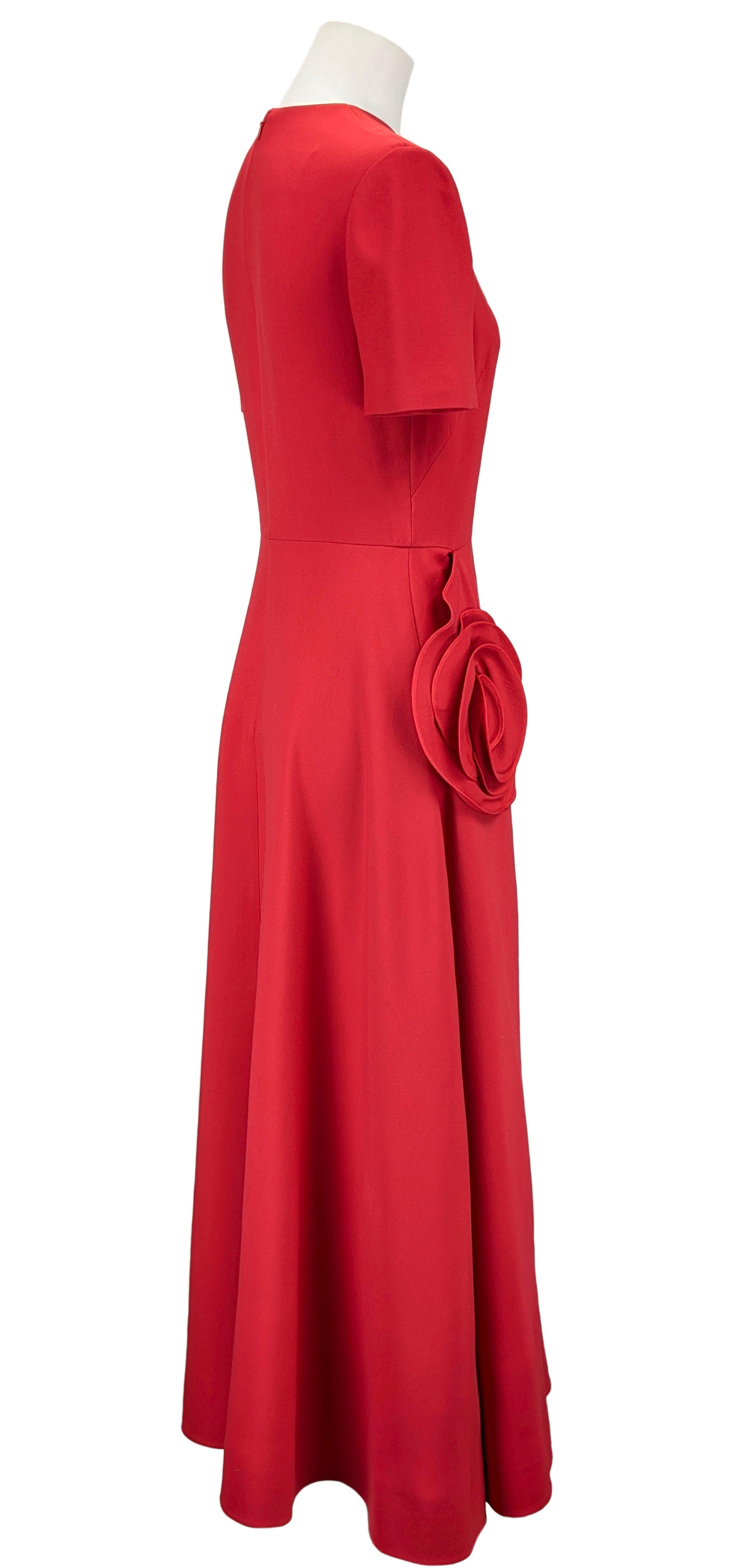 VALENTINO red midi dress For Sale 1