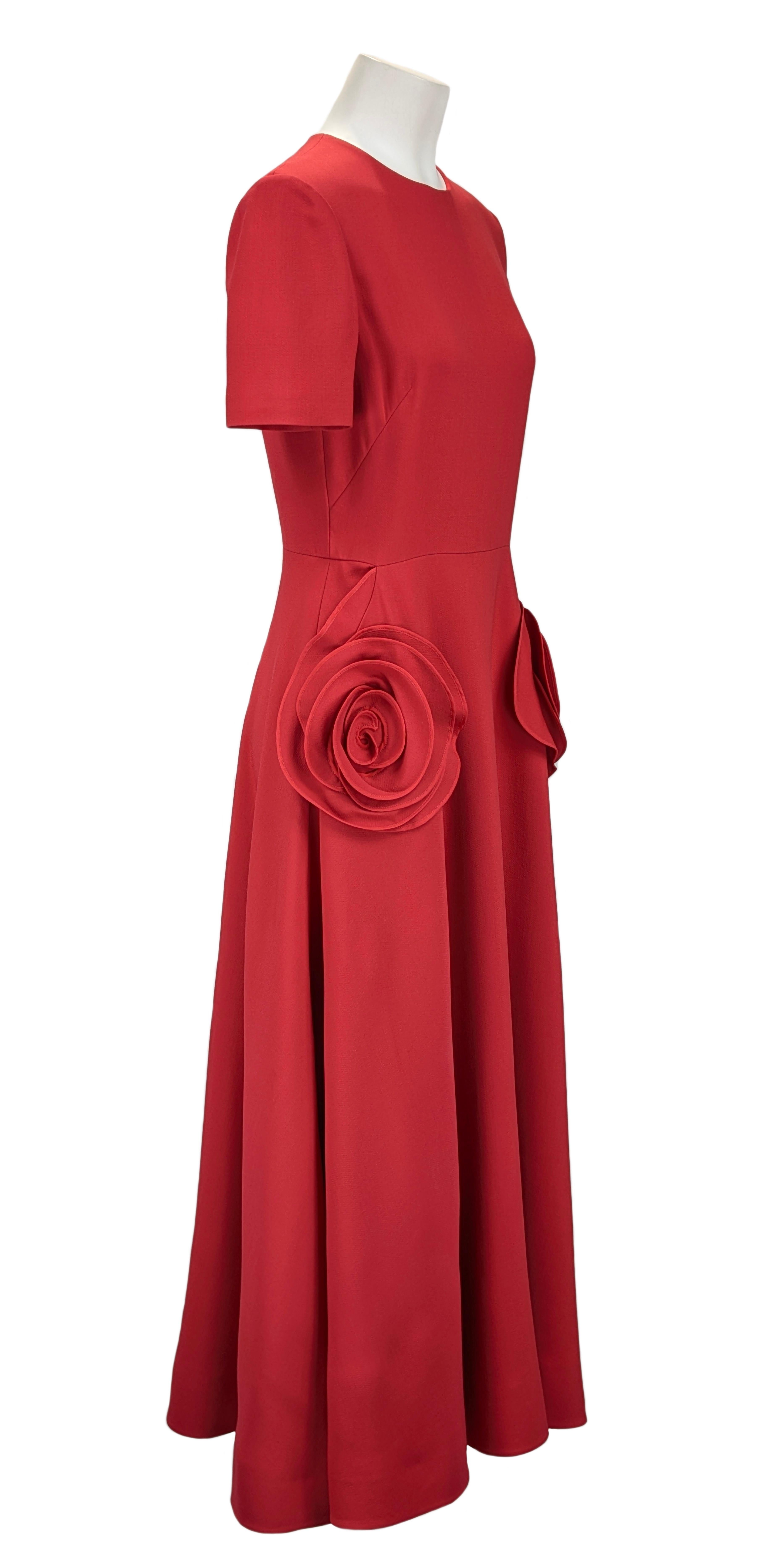 VALENTINO red midi dress For Sale 2