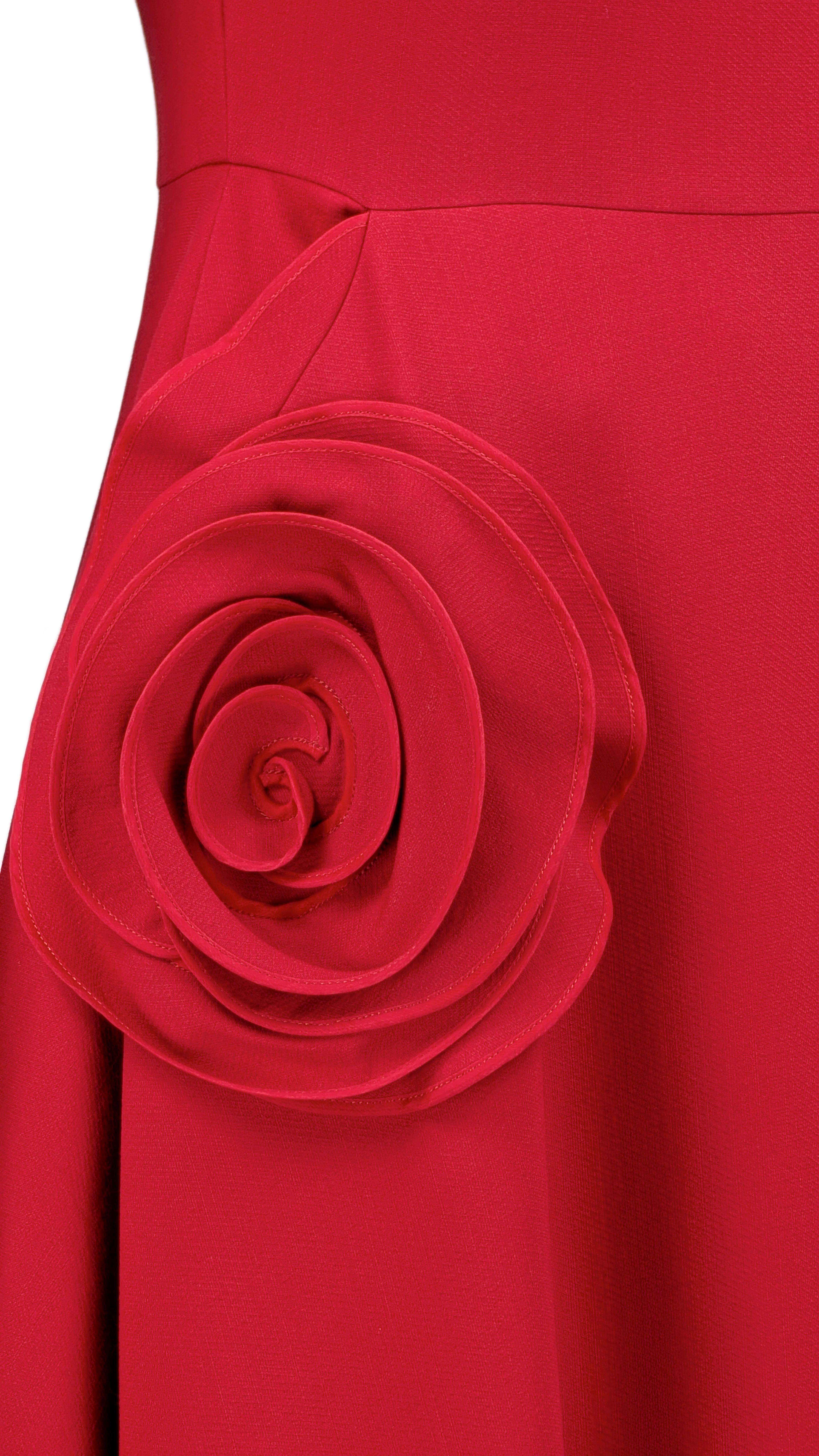 VALENTINO red midi dress For Sale 3