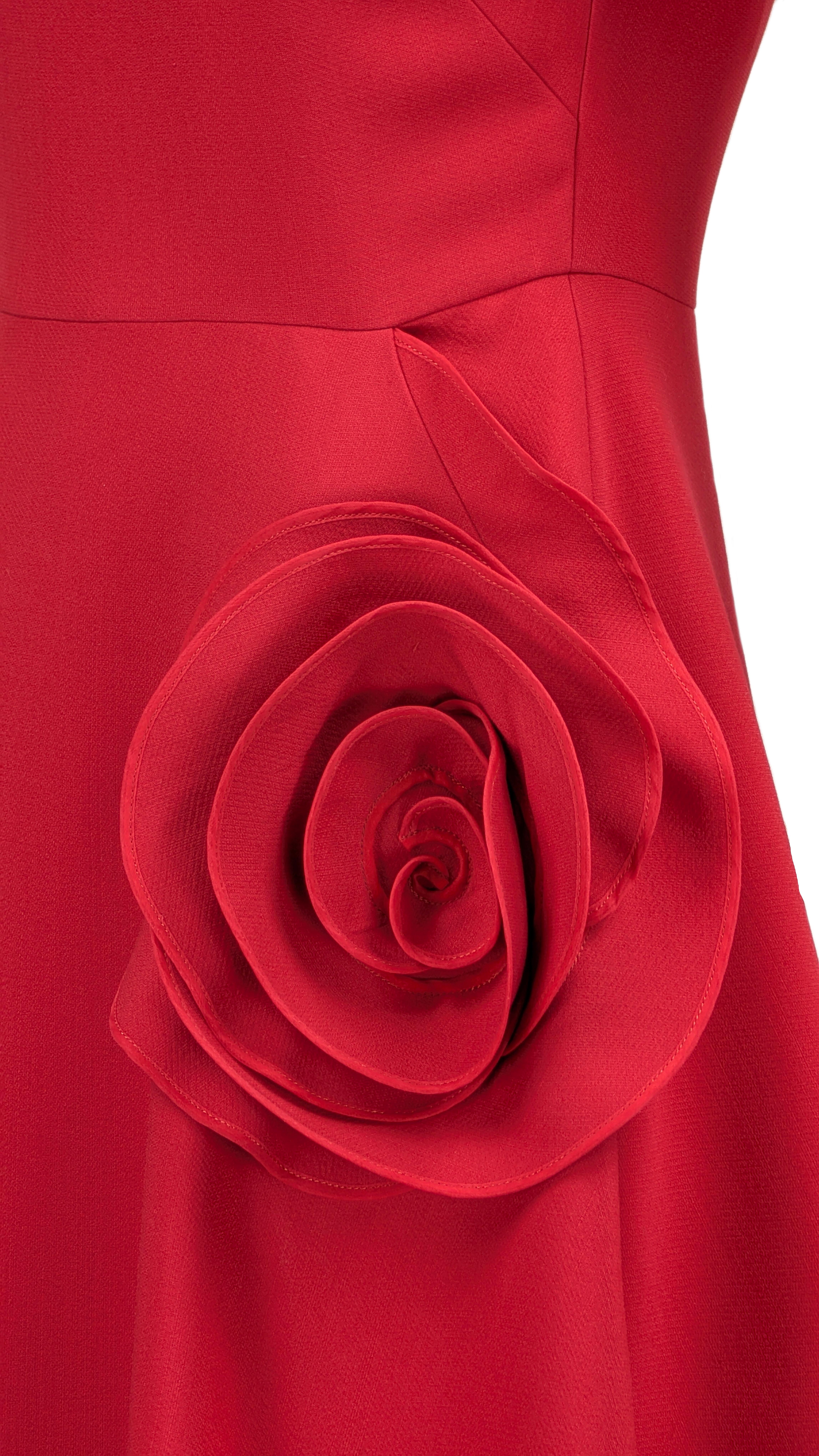 VALENTINO red midi dress For Sale 4