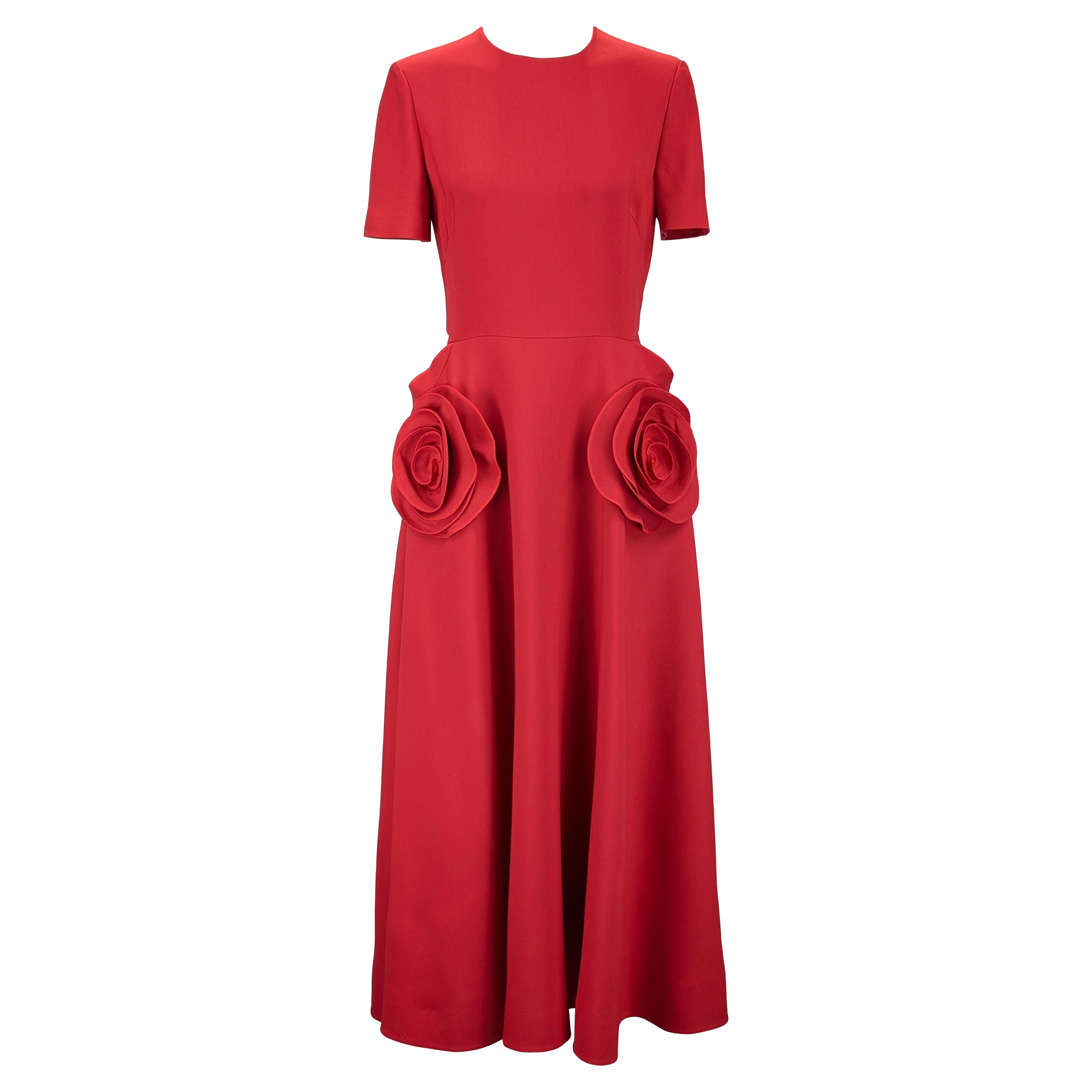 VALENTINO red midi dress