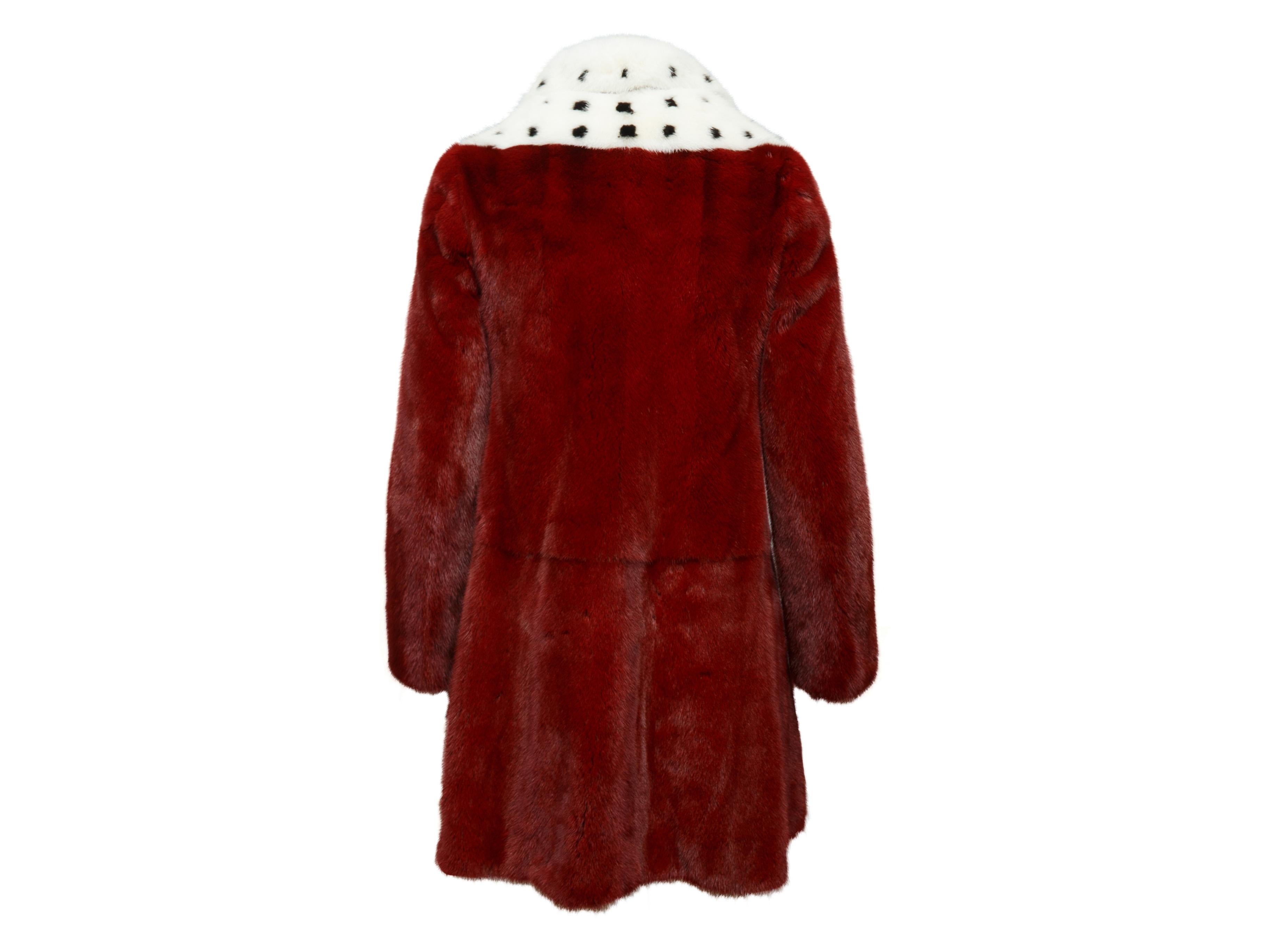Valentino Red and Multicolor Long Mink Coat For Sale at 1stDibs