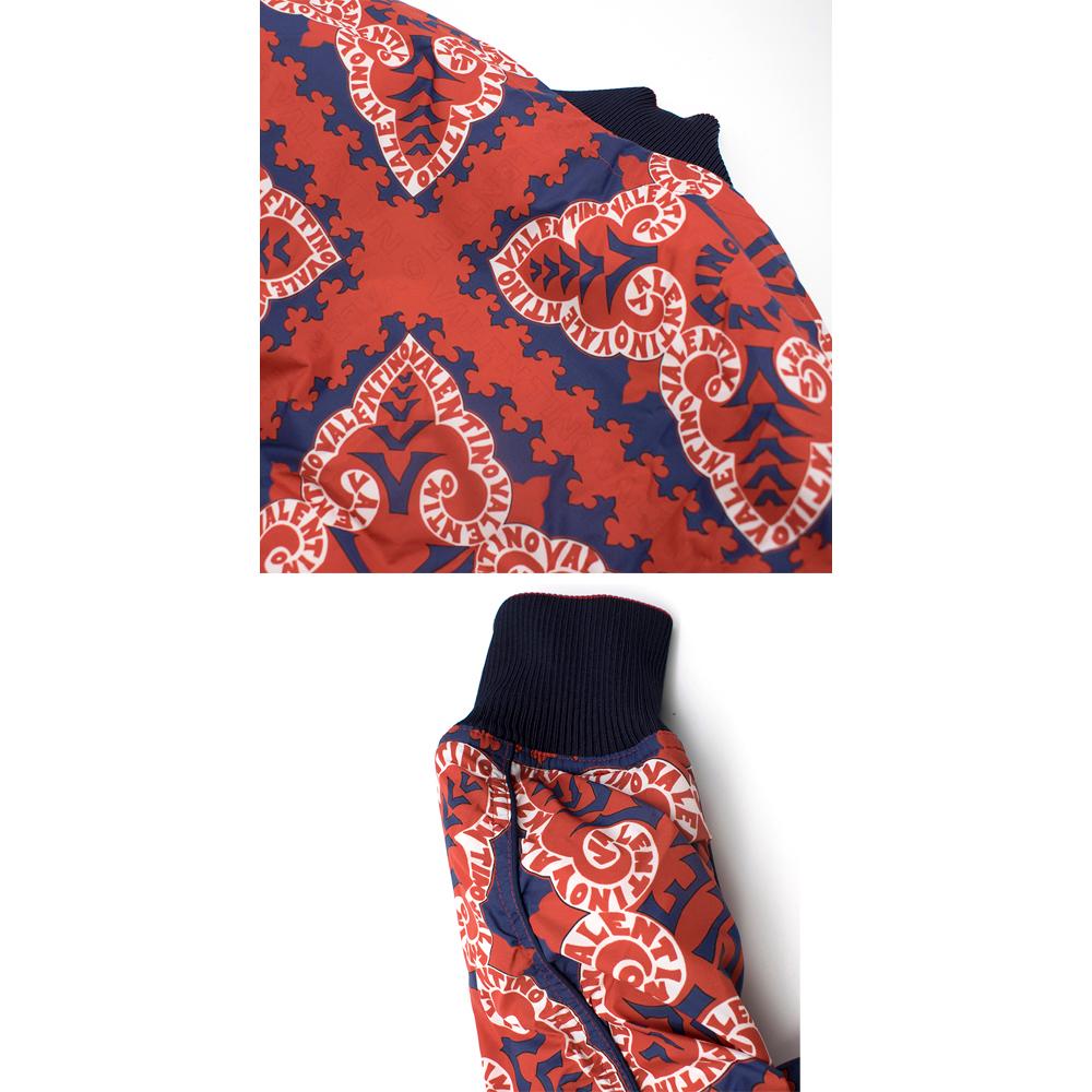 Valentino red & navy logo print bomber jacket SIZE 40 (Italy) 3