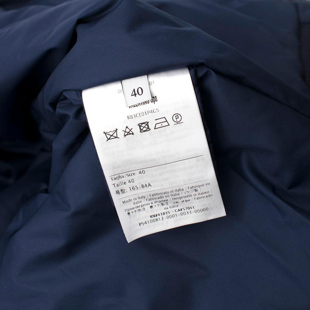 Valentino red & navy logo print bomber jacket SIZE 40 (Italy) In New Condition In London, GB