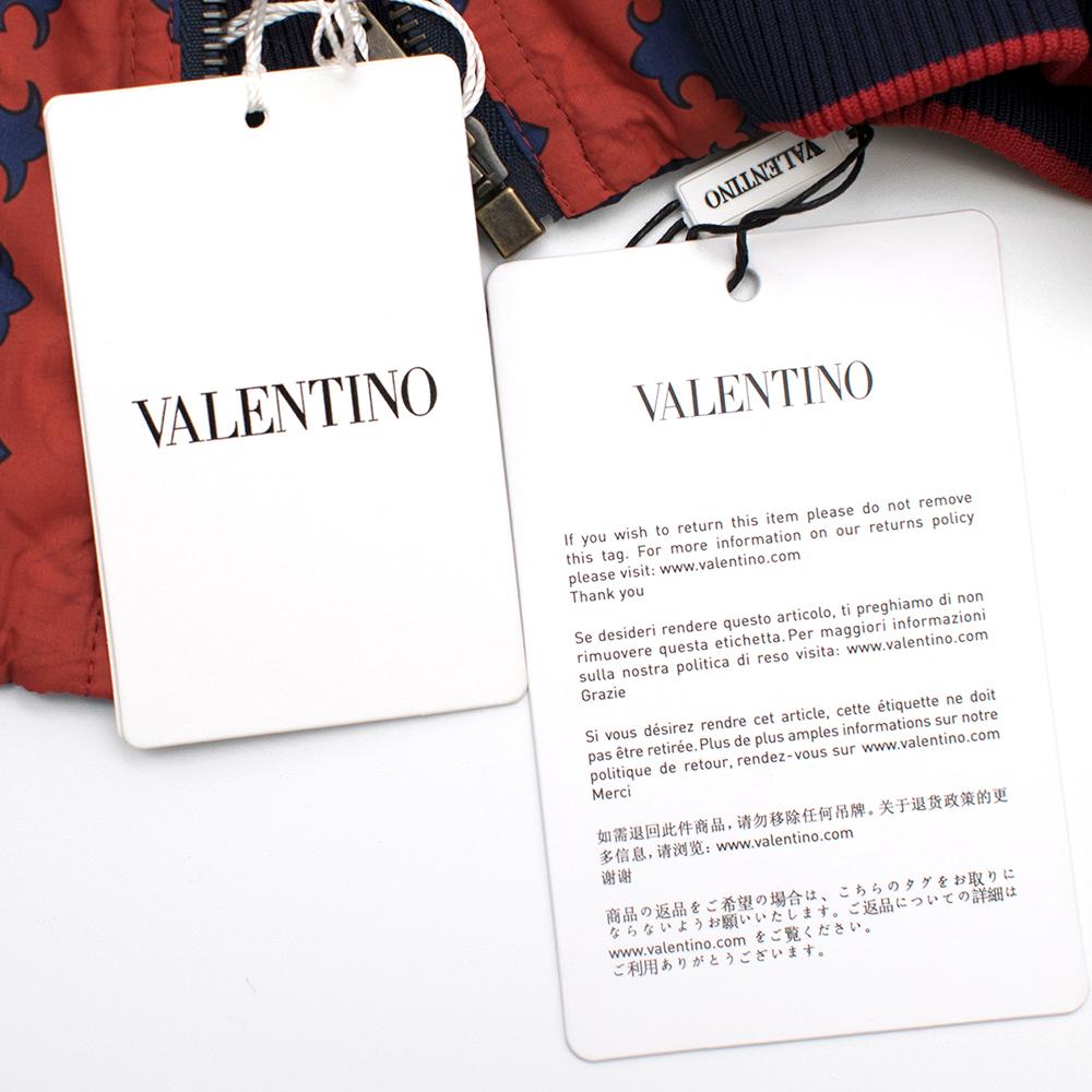 Valentino red & navy logo print bomber jacket SIZE 40 (Italy) 1