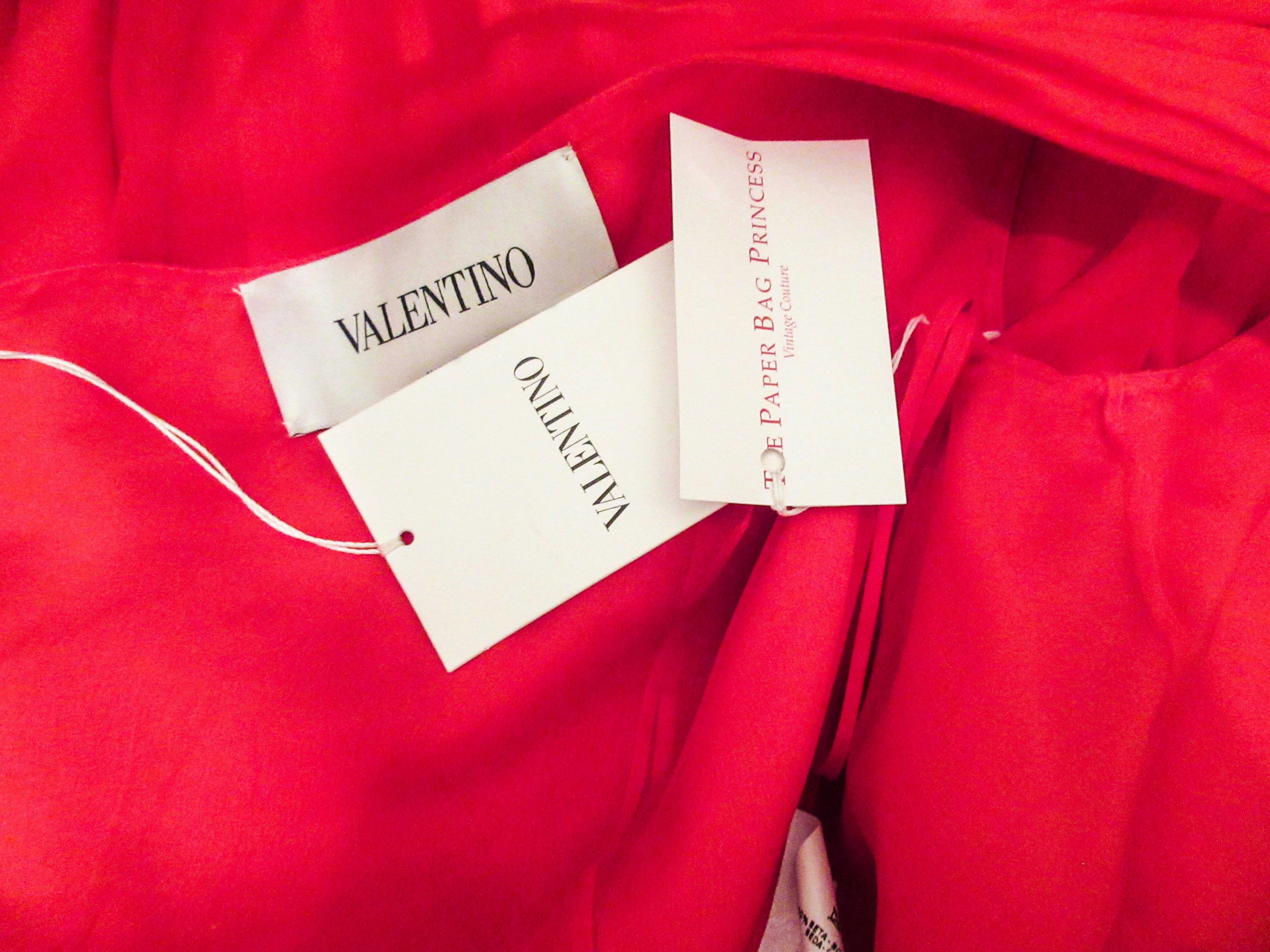 Valentino Red One Shoulder Silk Chiffon Evening Gown 7