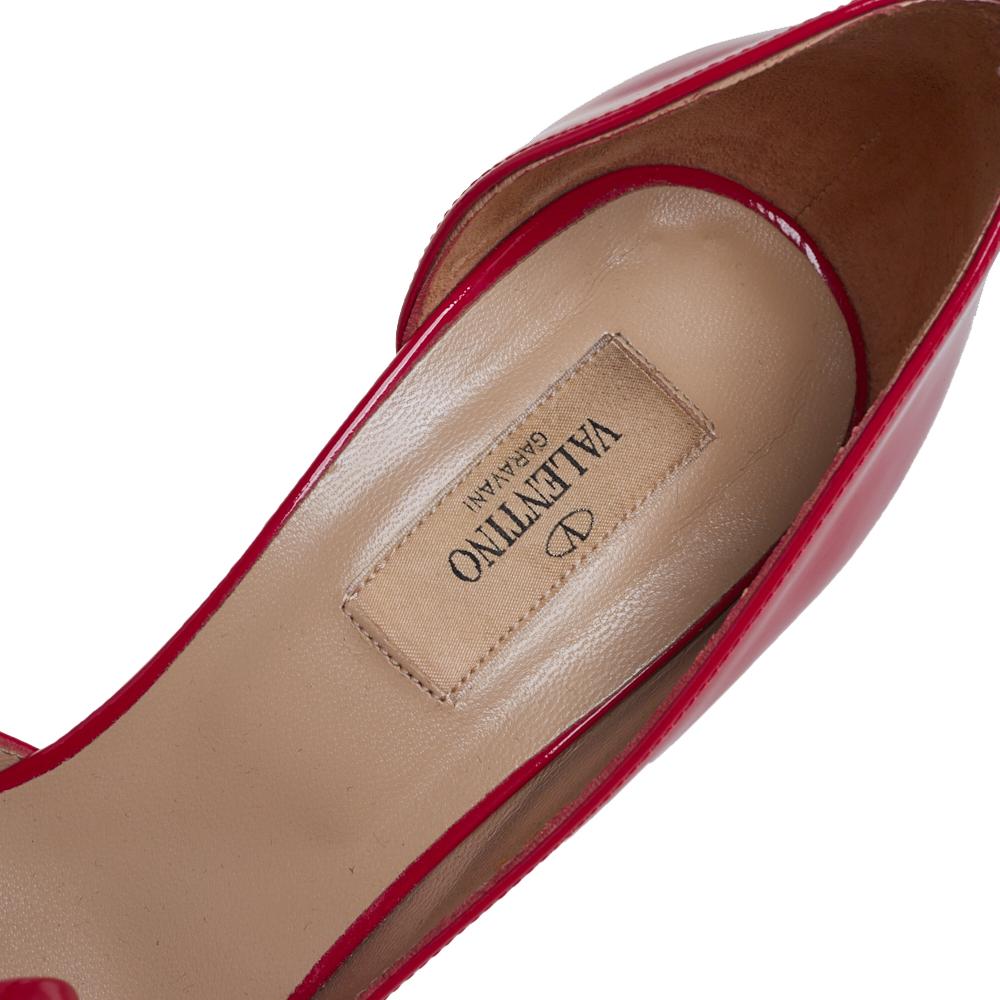Valentino D'orsay Pumps aus rotem Lackleder mit Schleife Größe 38,5 Damen
